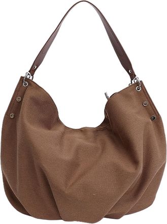 Generic Canvas Maillard Utility Tote Bag Solid Color Sling Bag Commute Handbag (Green)