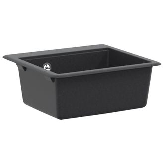 vidaXL Fregadero De Cocina De Un Seno Granito 47 X 44 X 19 Cm Grafito Vidaxl