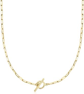 Ross-Simons 2.5mm 18kt Gold Over Sterling Paper Clip Link Necklace