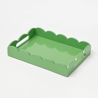 Mrs. Alice Small Scalloped Lacquer Tray in Green at Nordstrom