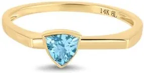 Bony Levy 14K Gold Blue Topaz Trillion Stackable Ring in 14K Yellow Gold/topaz at Nordstrom, Size 6.5