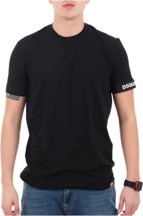 Dsquared2 T-shirt met ronde hals - Heren - T-shirts - Zwart - 2XL - Katoen - Tops