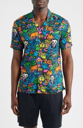 Boardies Munday Jungle Print Camp Shirt in Multi at Nordstrom, Size Xx-Large