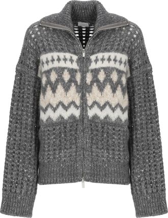 PESERICO Perforated Knit Sweater With Sequins And Geometric Fantasy