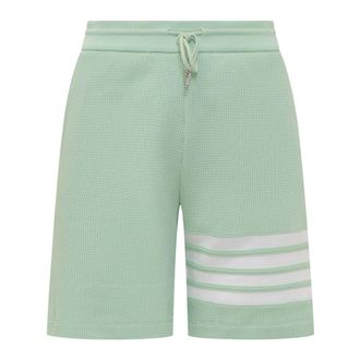 Thom Browne 4-Bar Print Casual Rechte Shorts - Dames - Korte Broeken - Groen - XS - Katoen - Korte Broeken