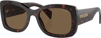 Prada Ovale Zonnebril - unisex - Zonnebrillen - Bruin - 56 MM - Accessoires