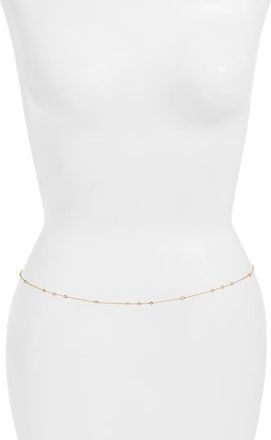 Vidakush Crystal Station Belly Chain in Gold at Nordstrom, Size Xx-Large