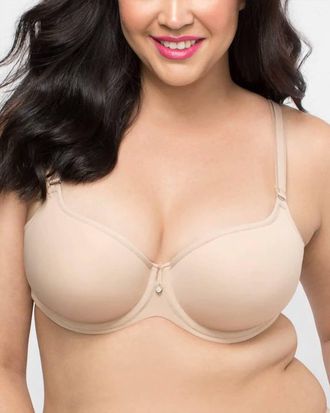 Curvy Couture Tulip Smooth Underwire T-Shirt Bra In Nude