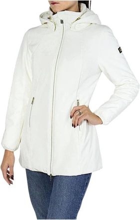 Yes-Zee Polyamide Jas met Knoopsluiting en Voorzakken - Dames - Winterjassen - Wit - 2XL - Jassen