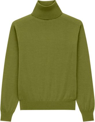 Saint Laurent Olive High-Neck Sweater