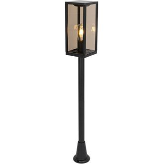 QAZQA Standing Outdoor Lamp Black with Smoke 100 cm IP44 - Charlois