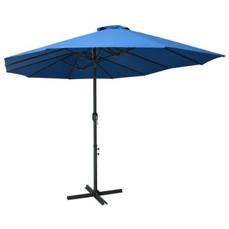 Berkfield Home Outdoor Parasol with Aluminium Pole 460x270 cm Blue