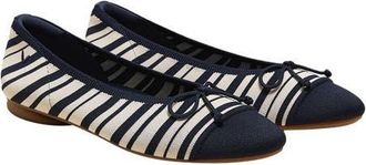Vivaia Almond-Toe Bow Flats in Navy Ivory Multi Stripe at Nordstrom, Size 10