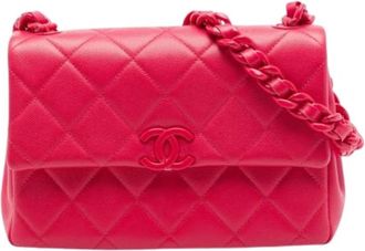 Chanel Pre-owned Vintage Flap Shoulder Bag - Dames - Vintage Schoudertas - Roze - ONE Size - Leer - Vintage
