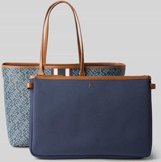 Tommy Hilfiger Shopper in Leder-Optik in Dunkelblau, Gr&ouml;&szlig;e 1