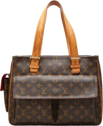 Louis Vuitton Brown Pvc Leather Shoulder Bag Tote Bag (Pre-Owned)