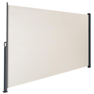 TecTake Toldo lateral extensible, enrollado, sol viento, beige 300x9x200cm