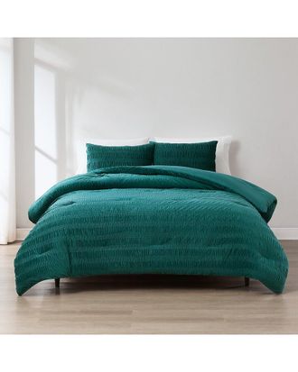 Lush Décor Azalea Ruched Velvet Stripe Comforter Set