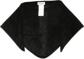 Soft Goat Geborstelde Driehoekssjaal - Dames - Wintersjaals - Zwart - ONE Size - Wol - Accessoires