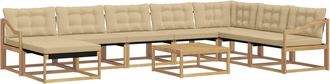 vidaXL Conjunto De Sof&aacute;s De Exterior 9 Uds. Y Beige Vidaxl