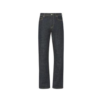 Fendi Logo-patch Contrast-stitch Jeans