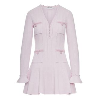 Self Portrait Short Dresses, female, Pink, Size: M Mini Knit Dress