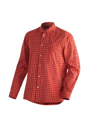Maier Sports Funktionshemd MAIER SPORTS Mats L/S, Herren, Gr. 50, Normalgr&ouml;ssen, orange (blutorange), 97% Polyester, 3% Elasthan, Hemden Funktionshemd, langarm Her
