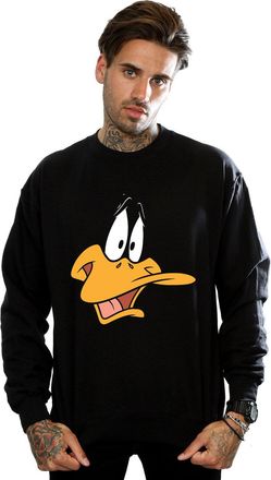 Looney Tunes Mens Daffy Duck Face Sweatshirt XX-Large Black
