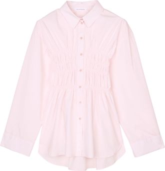 Cecilie Bahnsen Draped Ruffle Waist Cotton Shirt by Cecilie Bahnsen