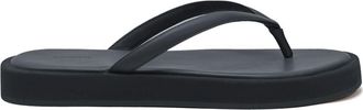 12 Storeez leather thong flip flops - women - Leather/Polyester Microfiber/Acetate/Rubber - 40 - Black