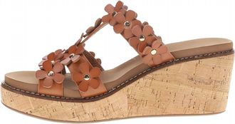 Corkys Footwear Womens Mic Drop Floral Wedge Sandals In Caramel Brown