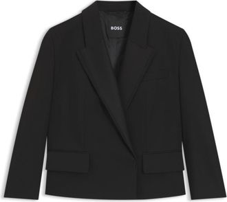 BOSS Relaxed-fit tuxedo blazer in virgin-wool twill