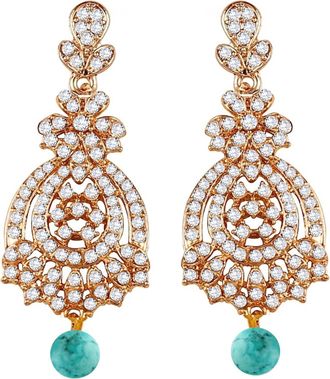 Liv Oliver 18K Chandelier Turquoise Drop Earrings
