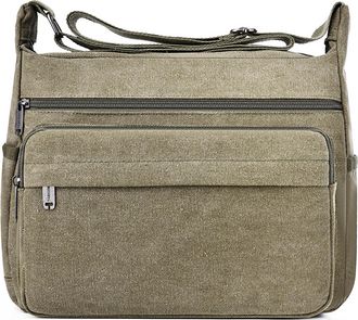 Generic Mens Canvas Shoulder Bag, Comfortable Crossbody Bag, Large Capacity Design, Suitable for Storing Mobile Phones, Wallets, and Other Small Items (Green,
