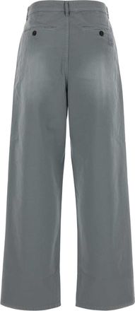 Miu Miu Womens Grey Twill Trousers Gray Cotton