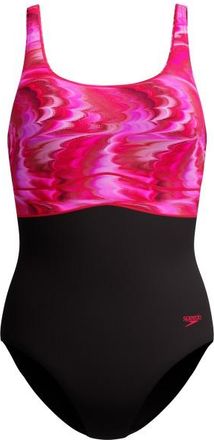 Speedo Print Contour Eclipse One Piece Badeanzug f&uuml;r Damen | schwarz