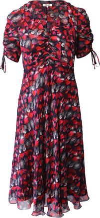 Diane Von Fürstenberg Diane Von Furstenberg Eleonora Ruched Midi Dress in Red Print Viscose