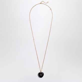 Valentino Garavani Coeur Royal Necklace Black