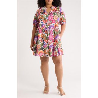 Sugarlips Rendal Floral Jesse Babydoll Dress in Floral-Multi at Nordstrom, Size 1X