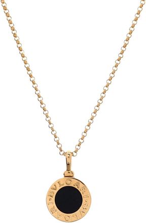 Bulgari Bvlgari Pendant Necklace 18K Yellow Gold with Onyx