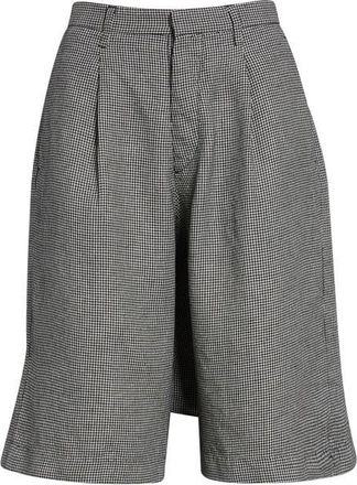 R13 Jumbo Tailored Shorts in Black And White Houndstooth at Nordstrom, Size 26