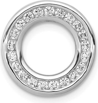 Diamond2Deal 14K White Gold Lab Grown Diamond Circle Pendant (0.4ct, VS, G-H)