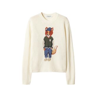 Maison Kitsun&eacute; Dressed Fox Intarsia-knit Sweater