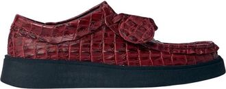 Clarks Krokodilreli&euml;f Veterschoenen - Dames - Veterschoenen - Rood - 36 1/2 EU - Leer - Schoenen