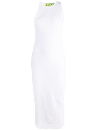 Gauge81 Abito midi asimmetrico Altea - Bianco