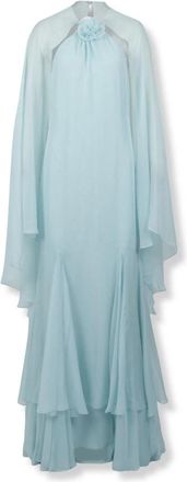 Retrof&ecirc;te Lirael Chiffon Jurk - Dames - Maxi kleedjes - Blauw - M - Chiffon - Kleedjes