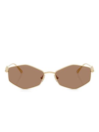 Jimmy Choo Eyewear geometric-frame sunglasses - women - Metal - 54 - Gold