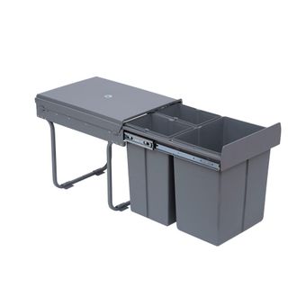HOMCOM Cubo basura reciclaje 48x34,2x41,8 cm gris