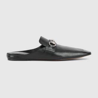 Gucci Womens Ragazzo Mule, Black, Leather