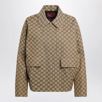 Gucci Beige/brown GG fabric bomber jacket
